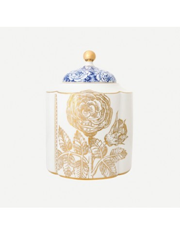 Royal Beyaz Porselen Küp Orta Boy Altın Çiçek Desenli Küp 1900 ml